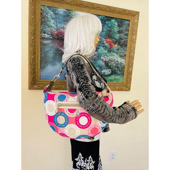 Vtg COACH Purse Poppy Large Hobo Shoulder Bag F15166 - Picture 3 of 9